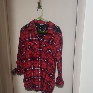 Express Red Plaid Shirt